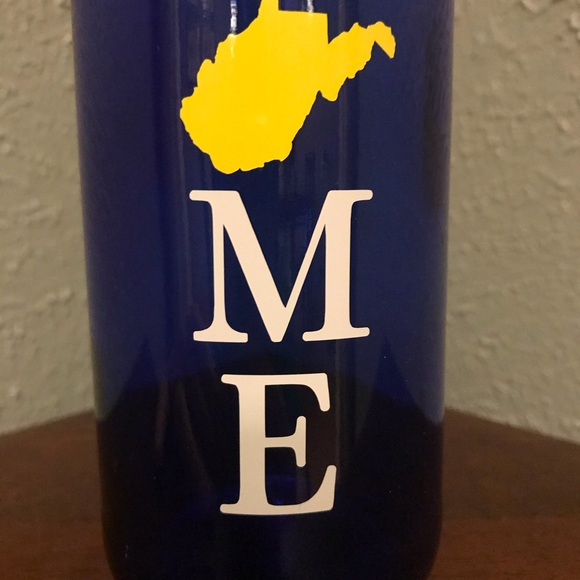 West Virginia HOME Re-Purposed Blue Wine Bottle - Picture 4 of 6